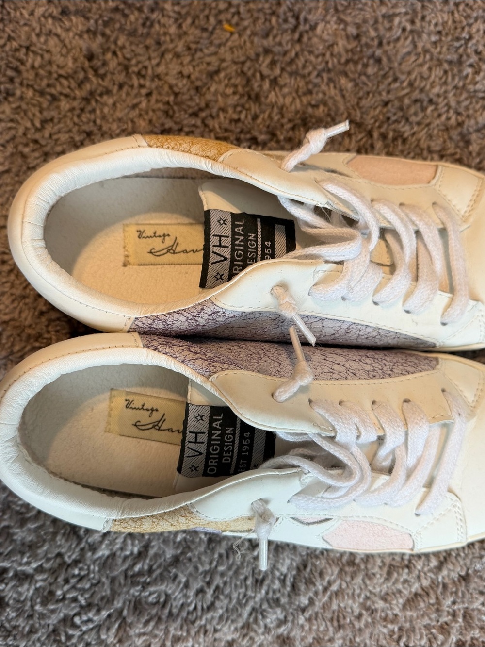 Vintage Havana White, Pink & Cream Low-Top Sneakers